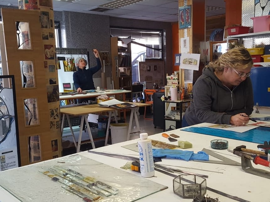 Taller vidrio artístico Vitrex ubicado en los Viveros de Oficios del Ayuntamiento de Segovia