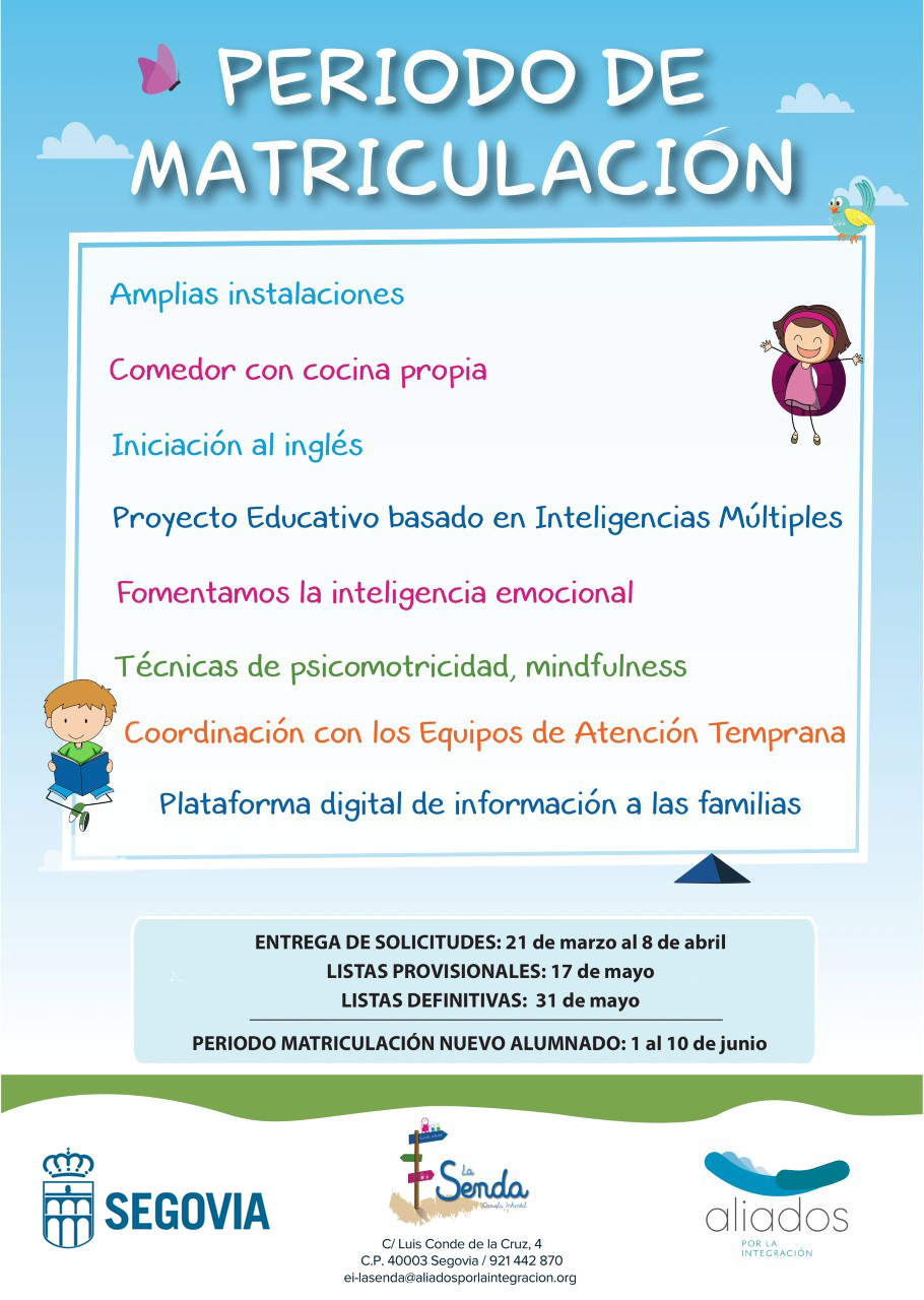 Cartel Matriculación EEII La Senda