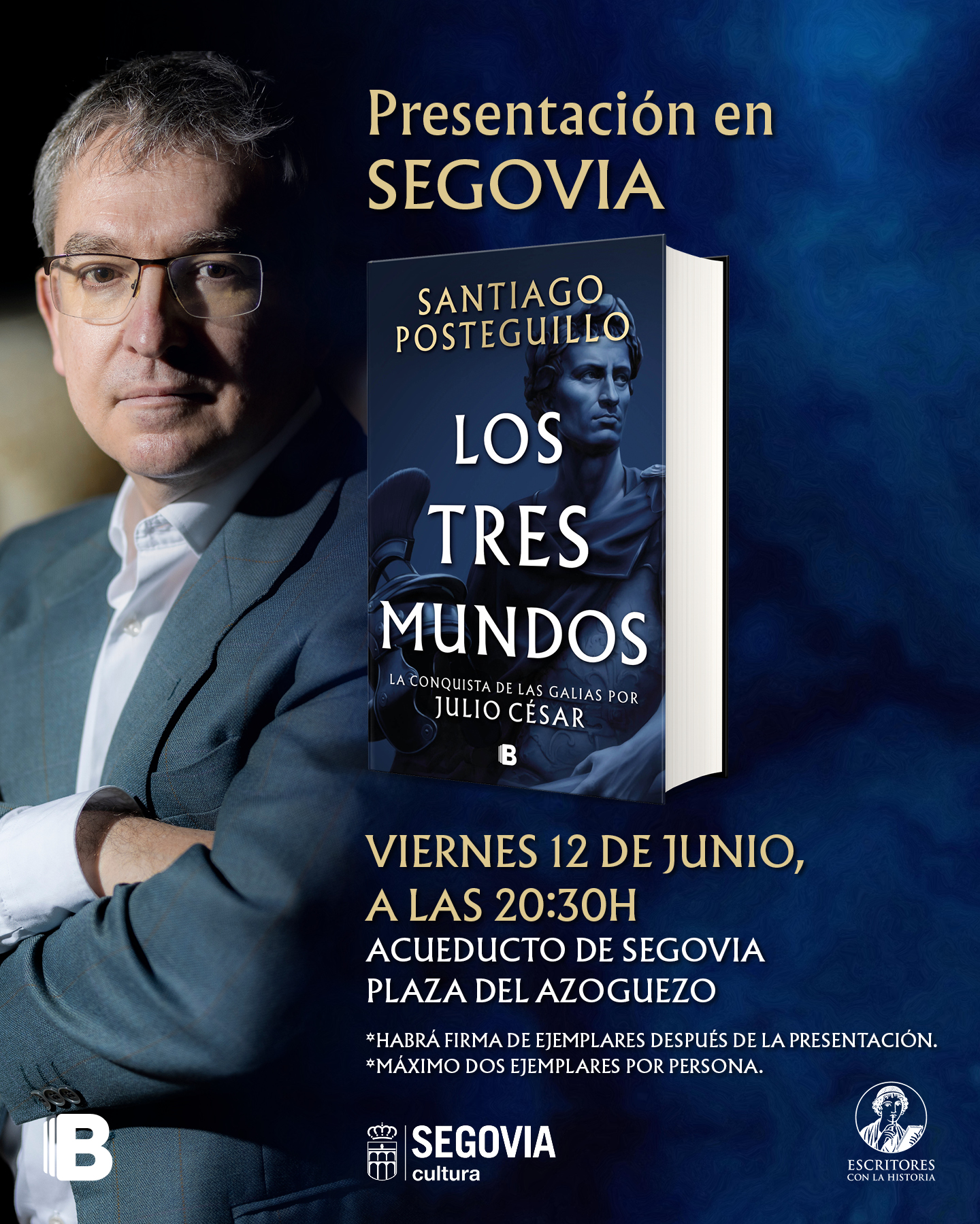 Santiago Posteguillo presenta su última novela sobre Julio César 