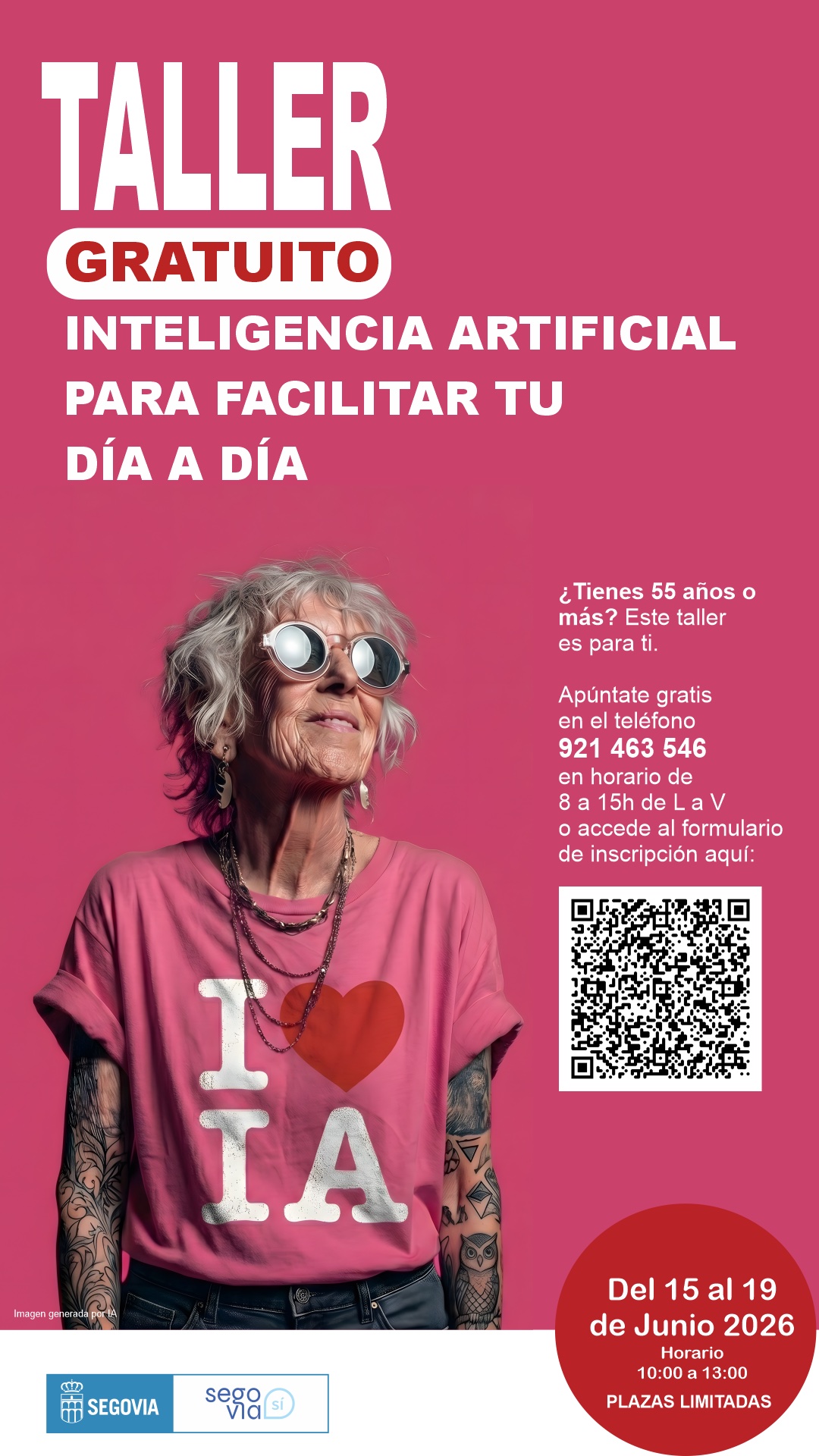 Cartel del taller gratuito de Inteligencia Artificial 