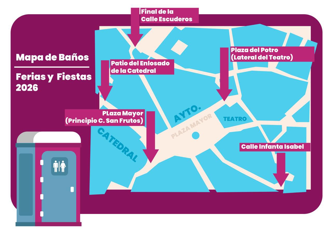 Ubicación de los baños portátiles en fiestas