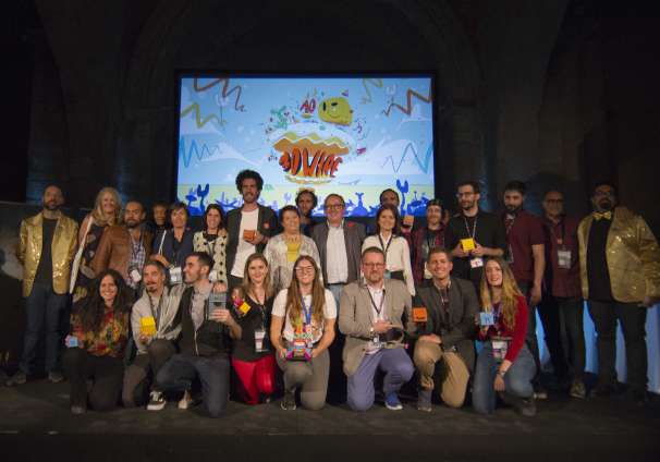 Foto de familia de premiados de la 10ª edición de 3D Wire