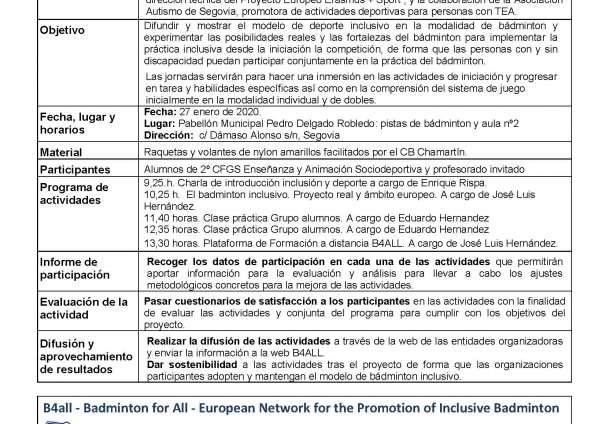 PROGRAMA COLABORACIÓN B4ALL - I.E.S. LA ALBUERA CFGS TEAS