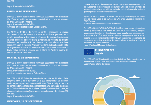 Semana Europea de la Movilidad 2023 Programa