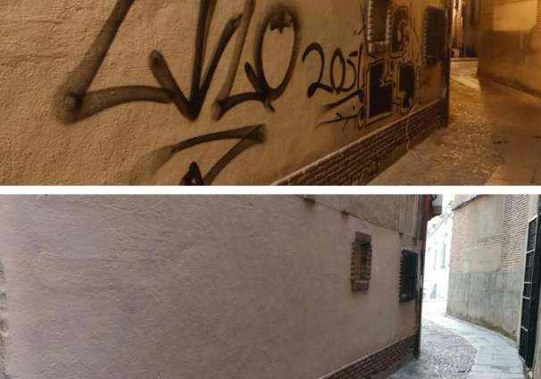 Limpieza pintadas en paredes