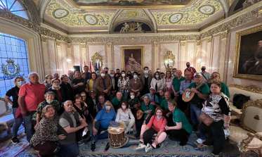 Recepción a los andariegos canarios en el Ayuntamiento de Segovia