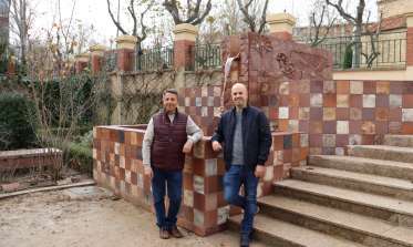 Jardín Botánico, concejal Galindo y Mariano Carabias en la nueva fuente Jardín Botánico