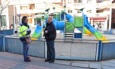 Galindo en la nueva zona de juegos José Zorrilla