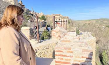 La alcaldesa en la recepción obras Muralla de Segovia San Cebrián-Hospital de la Misericordia