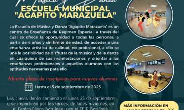 Inscripción para nuevos alumnos de la Escuela Municipal de Música y Danza “Agapito Marazuela”