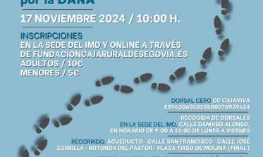 Cartel Marcha Benéfica Segovia da un paso solidario.