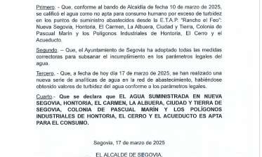 Bando Agua Apta para consumo