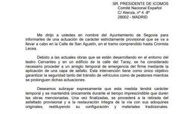 Carta del Ayuntamiento a ICOMOS