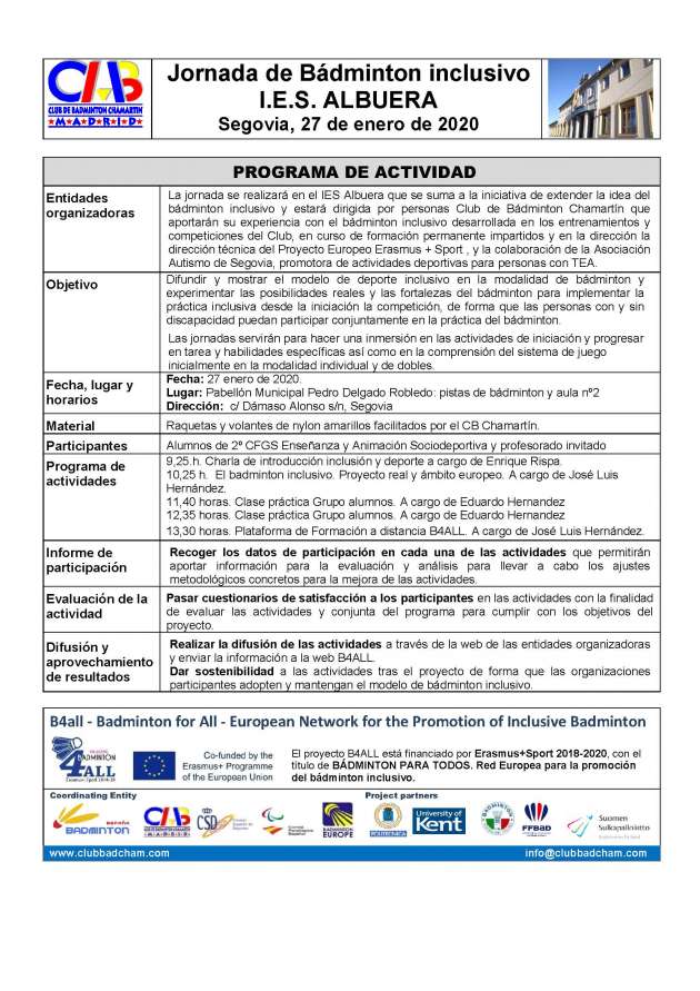PROGRAMA COLABORACIÓN B4ALL - I.E.S. LA ALBUERA CFGS TEAS