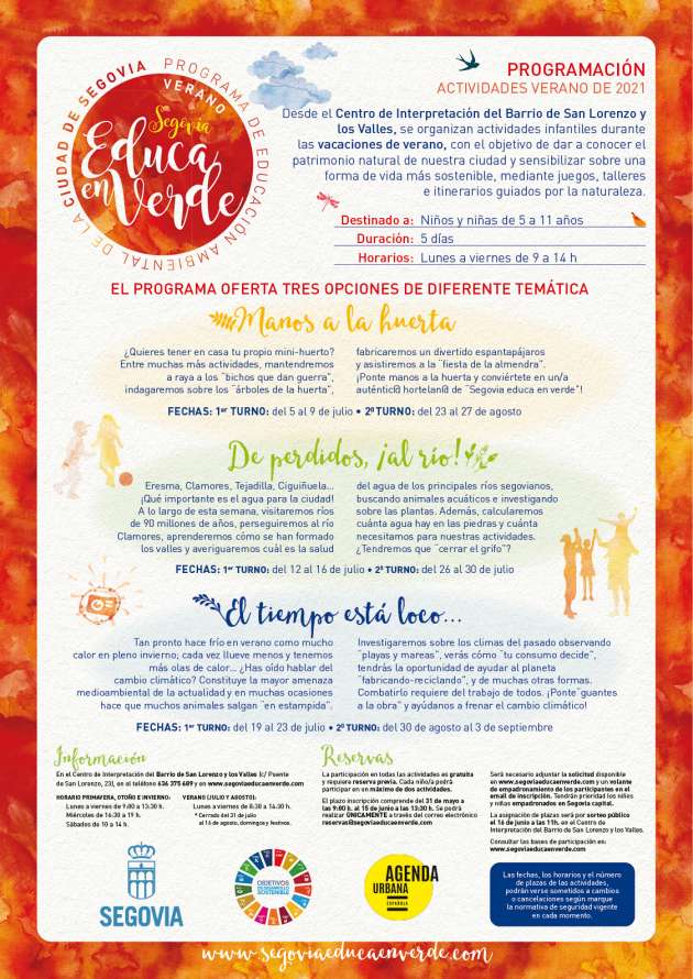 Cartel Segovia educa en verde Verano 2021
