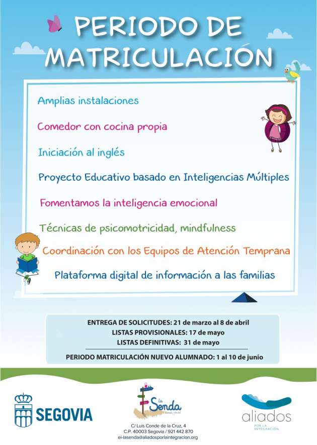 Cartel Matriculación EEII La Senda