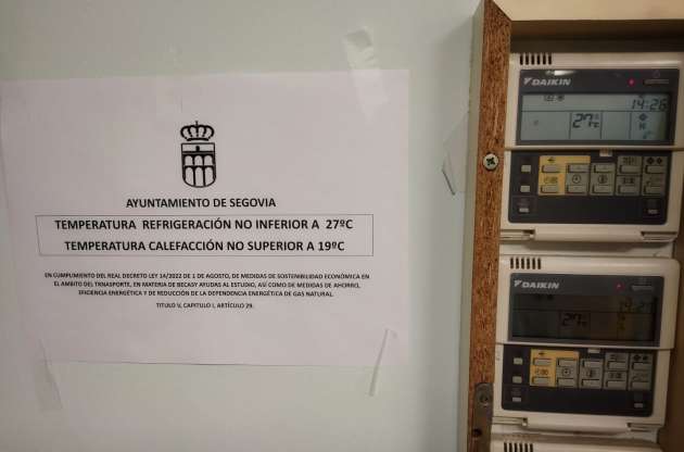 Temperaturas climatización edificios municipales Cartel