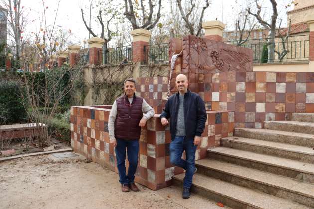 Jardín Botánico, concejal Galindo y Mariano Carabias en la nueva fuente Jardín Botánico
