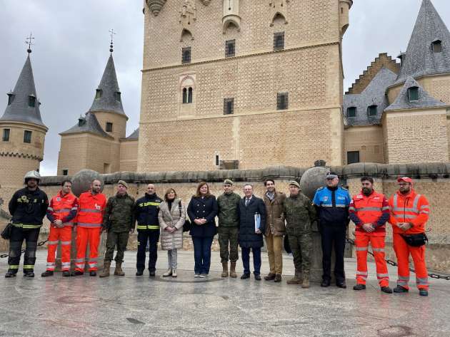 Simulacro de emergencias en el Alcázar de Segovia