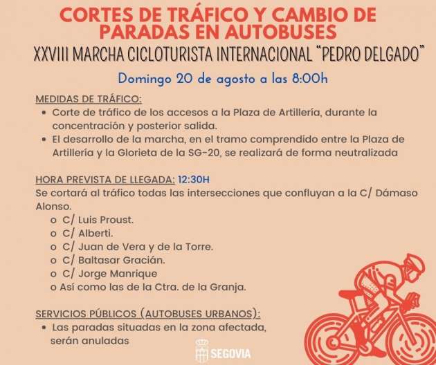 cortes de trafico y cambio de paradas en autobuses