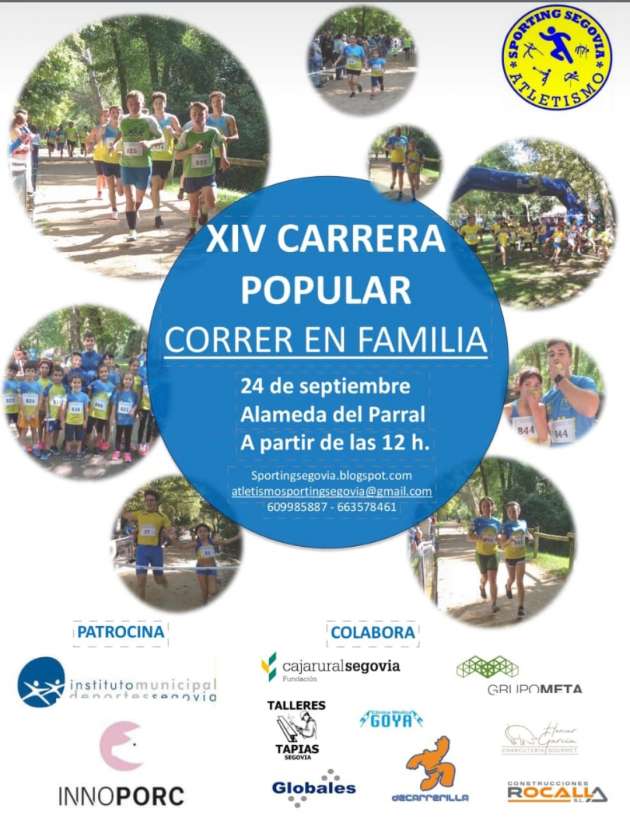 Cartel Correr en Familia