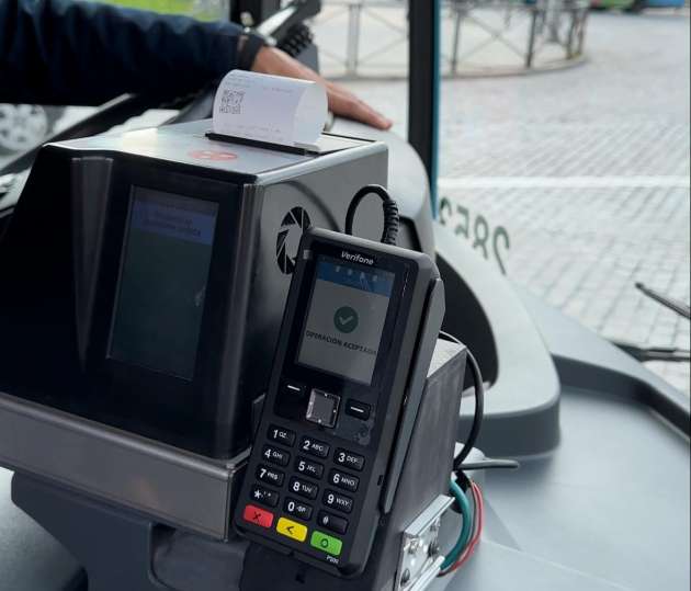 Sistema pago con tarjeta en los autobuses 