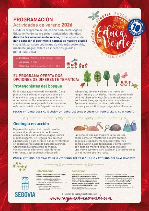 Segovia Educa en Verde organiza actividades infantiles de verano